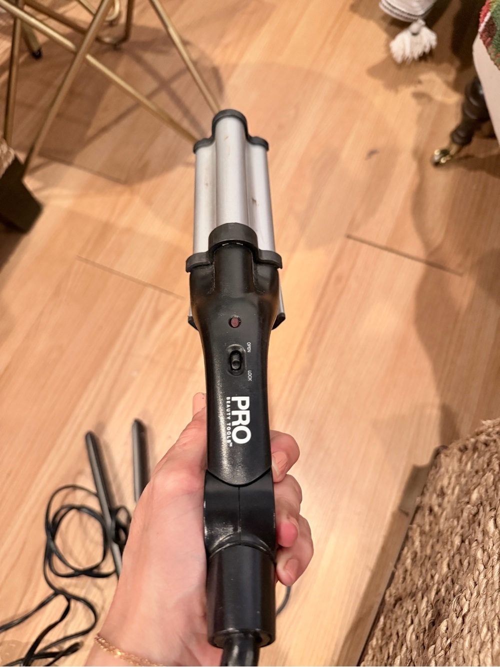 Hair Waver - Black and Silver Triple Barrel Styling Iron